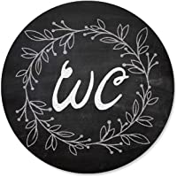 Los mejores  - Logbuch-Verlag placa en la puerta WC negro blanco - letrero indicador neutral para servicios de señoras y caballeros